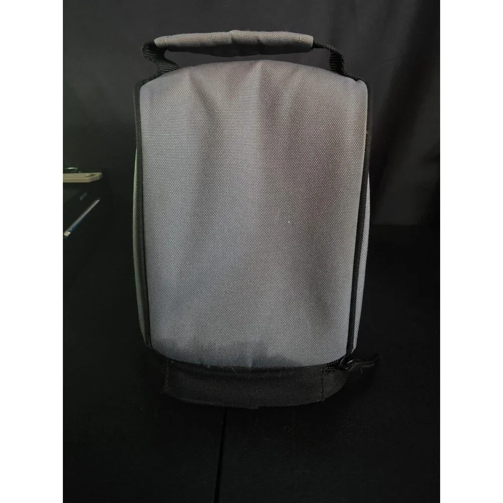 Nike Lunchbox Gray Insulated Zipper Pouch Top Handle Bottom Zip Black Swoosh